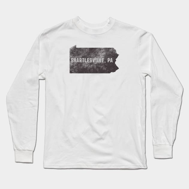 Shartlesville, PA - Map (Distressed) Long Sleeve T-Shirt by Where?!? Apparel